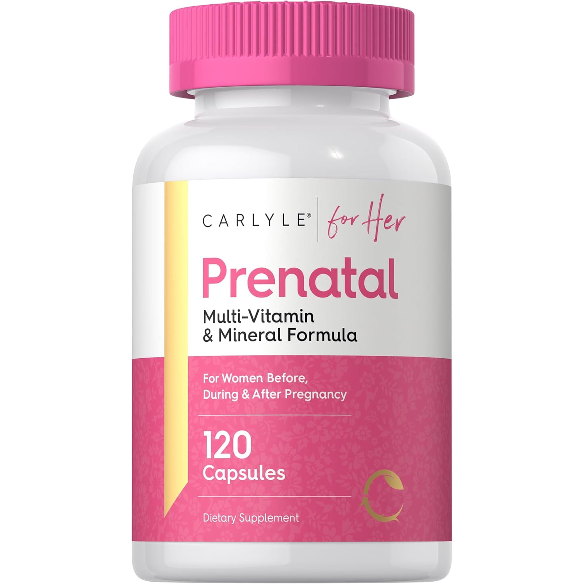 Prenatal Vitamins for Women | 120 Capsules | with Iron and Folic Acid | For Her | by Carlyle