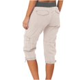 thumbnail image 3 of ShomPort Cargo Pants for Women Capri Cargos High Waisted Streetwear Summer Casual Lounge Capris Pants with Multi Pockets, 3 of 7