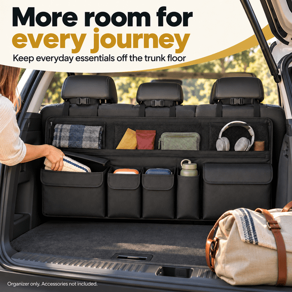 Eine Car Trunk Organizer 9 Pockets Hanging Storage Bag Universal Fit 41.3" x 20.4"