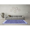 thumbnail image 3 of Ahgly Company Machine Washable Indoor Square Abstract Blue Modern Area Rugs, 5' Square, 3 of 4