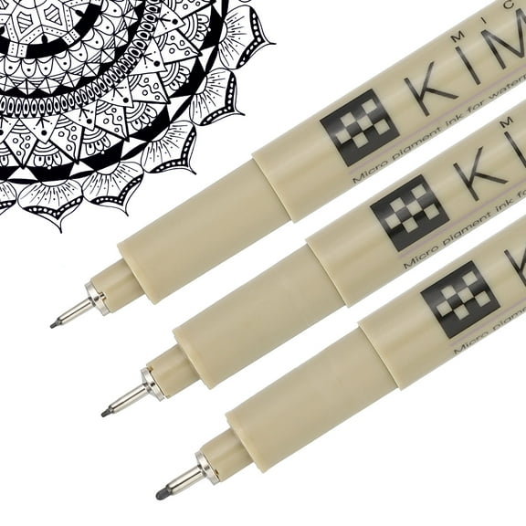 Uxcell Micro Pen Set, 3Pcs Multiliner Fine Point Drawing Pens FineLiner, Black