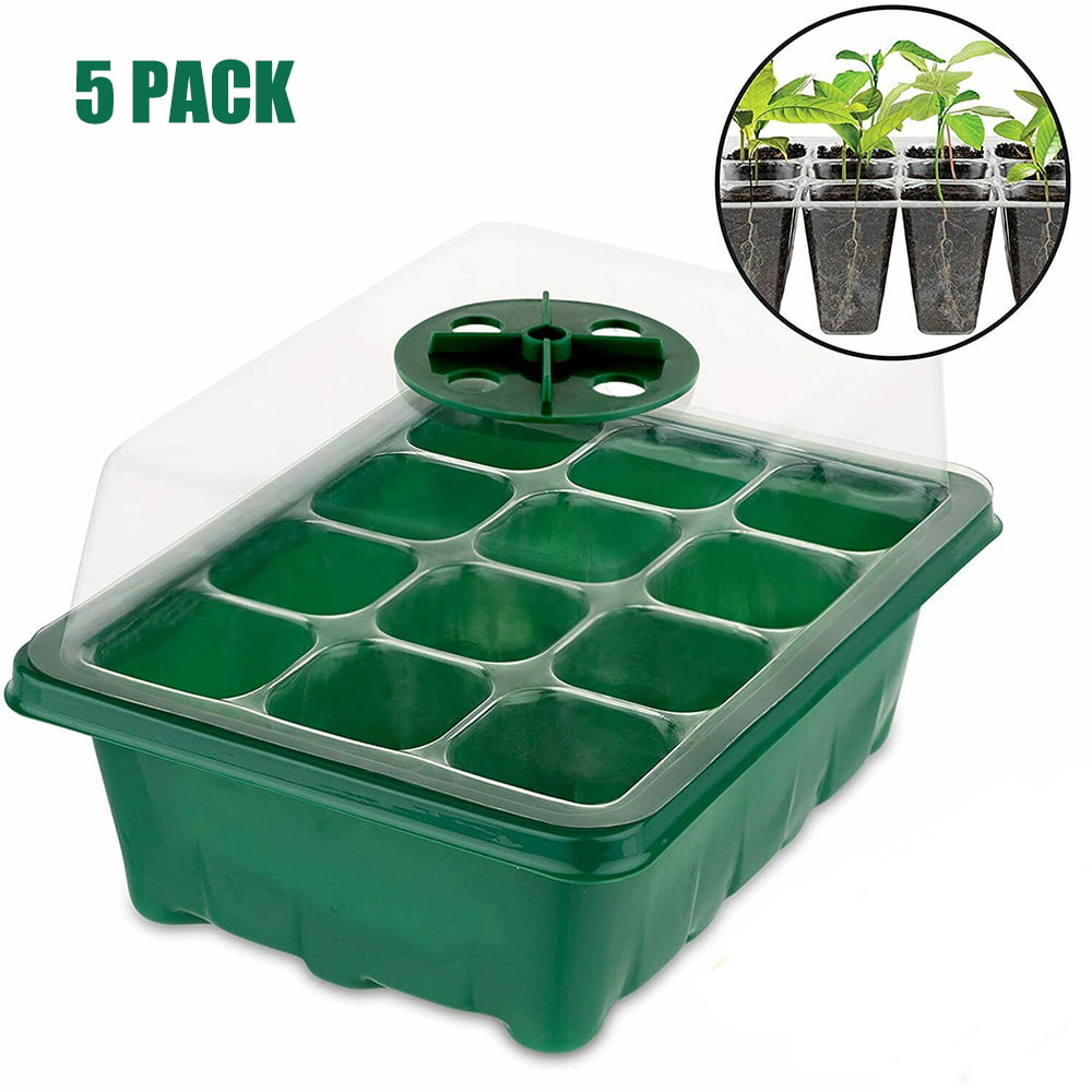 12 Cell Seed Starter Tray Plant Gardening Grow Kit for Seed Germination-12 Pack 