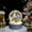 White, variant on Red Ice Cracked Glass Crystal Ball with LED Wooden Base,Decorative Ball for Dinner Party Centerpiece,Multicolor Crystal Solid Spheres for Home Living Room Night Light Ornament