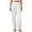 White, variant on Tqcoqu Women's Pants Casual Smocked High Waisted Elastic Wide Leg Pants Loose Cotton Trousers with Pockets,Black,Women's S-XXXL