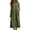 Army Green, variant on Women's Split V Neck Sleeveless Maxi Linen Dress Chest Flap Pockets Empire Waist Side Slit Loose Fit Casual Summer Shift Dress