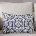 thumbnail image 3 of Blue Boho Flower Throw Pillow Cover 20 x 26 Inch Decorative Pillow Cover Country Vintage Tribal Ethnic Motifs Lumbar Pillowcase Seasonal Rectangle Cushion Case for Couch Sofa Bed Living Room, 3 of 7