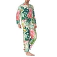 thumbnail image 2 of Sikiie Tropical Flowers Mens Pajama Set, Soft Warm Long Sleeve Sleepwear, Cozy Button-Down Pjs for Men-Small, 2 of 7