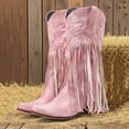 thumbnail image 3 of Mepaouo Women's Fringe Knee High Boots Western Cowboy Cowgirl Tassel Pull on Boot with Pointed Toe, 3 of 7