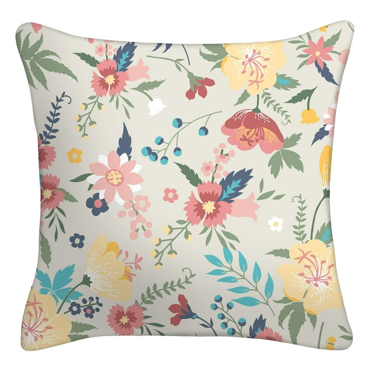 Mainstays 16 x 16 Reversible Welcome to Our Nest Decorative Outdoor Throw Pillow Multi