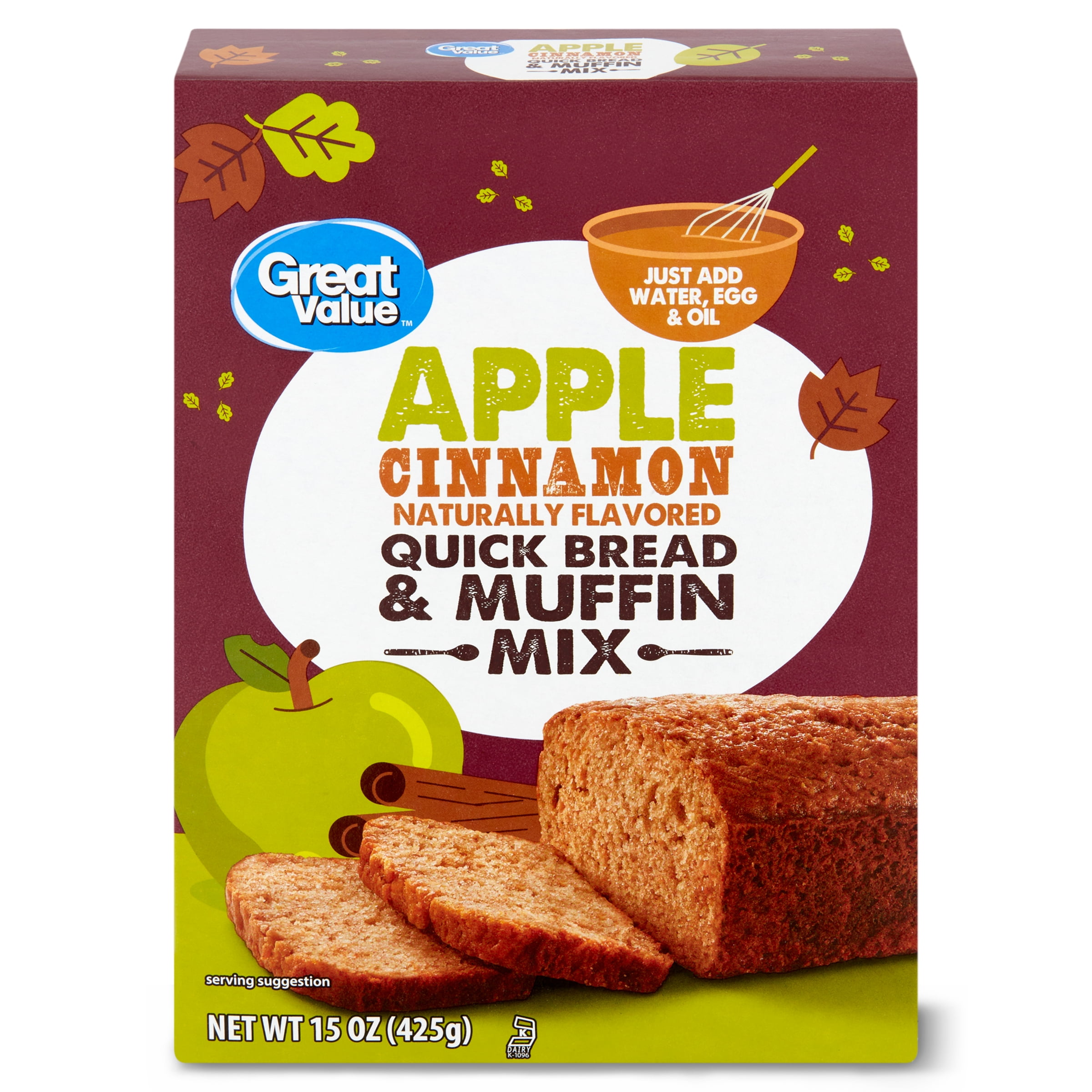 Great Value Fall Apple Cinnamon Quick Bread & Muffin Mix, 15 oz Box