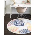 thumbnail image 2 of Unique Loom Ariel Abstract Seashells Area Rug Round 7' x 7' Multi/Blue, 2 of 2