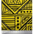 thumbnail image 1 of Soimoi Yellow Cotton Poplin Fabric Triangle Art Geometric Printed Craft Fabric by the Yard 42 Inch Wide, 1 of 3