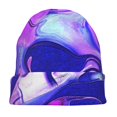 thumbnail image 7 of Naloa Swirl Print Blue Purple1 Soft Beanie Hat, Knit Beanie Daily Beanie in Fine Knit for Women Men Winter Travel, Outdoor, 7 of 7