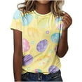 thumbnail image 2 of Njagoc3 Casual Easter Sunday T-Shirt for Women Breathable Graphic Print Top with Colorful Egg Designs & Church Outings, 2 of 6
