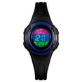 thumbnail image 1 of Reloj digital de plástico ABS para niños, pantalla LED de 12/24 horas, reloj de pulsera para niños con esfera redonda y resistente al agua Scienceny EL4555-01, 1 of 2