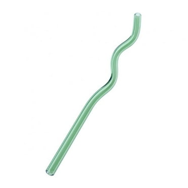 GOODLY Wave shaped Reusable Glass Straws Drinking Smoothie Straws for Milkshakes, Frozen Drinks, Smoothies, Bubble Tea - Environmentally Friendly