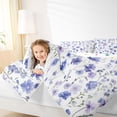 thumbnail image 3 of Erosebridal Watercolor Flower Queen Comforter Set for Girls, Blue Floral Bedding Comforter Set, Polka Dots Reversible, 3pcs, 3 of 6