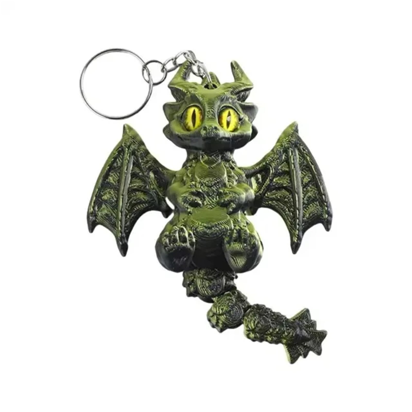 1pc 3D Printed Chameleon & Flying Dragon Keychains: Cute Color Key Rings For Bags, Wallets & Desk Decor  Thoughtful Birthday Gifts