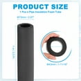thumbnail image 2 of Uxcell 1-11/16" ID x 3.3Ft x 0.59" Pipe Insulation Foam Tube Black, 2 of 7