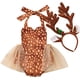 thumbnail image 3 of IBTOM CASTLE, disfraces navideños de alce para niñas recién nacidas con diadema de reno, vestido elegante, conjunto de ropa de fiesta de princesa, 3 of 4