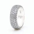 thumbnail image 1 of Anillo de plata con pavé de tres filas eterno bañado en plata, anillo de diamantes de lujo a la moda, regalo de poder para el dedo para mujeres, 1 of 5