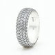 thumbnail image 1 of Anillo de plata con pavé de tres filas eterno bañado en plata, anillo de diamantes de lujo a la moda, regalo de poder para el dedo para mujeres, 1 of 5