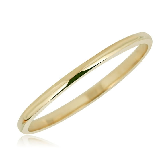 AVORA 10K Yellow Gold Plain Band Stackable Ring  - Size 4