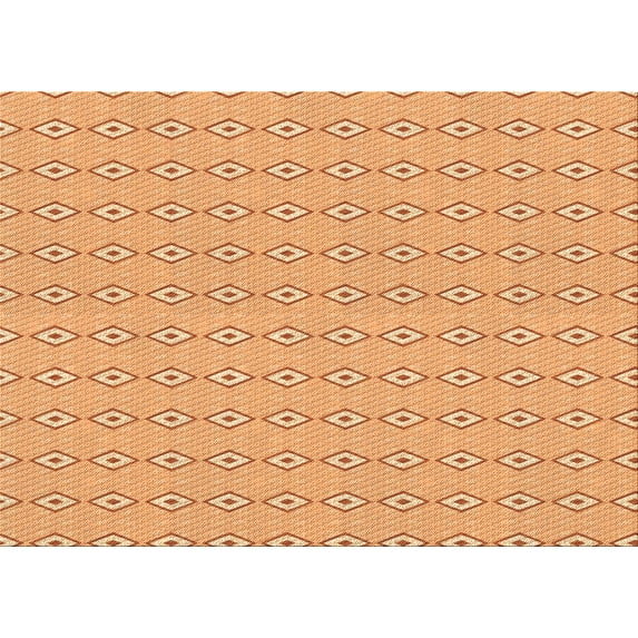 Ahgly Company Indoor Rectangle Patterned Yellow Orange Area Rugs, 5' x 7'