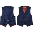 thumbnail image 6 of Boys Suits Set Slim Fit Kids Toddler Tux Suit for Teen Boy Wedding Outfit Communion Dress Clothes with Jacket Vest Pants Tie, 6 of 12