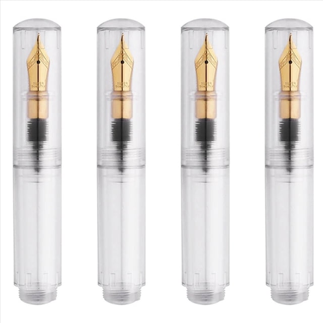 4X Mini Pocket-Size Eyedropper Fountain Pen Writing Ink Pen F Nib Ink Pen Portable Mini Pocket Pen Transparent