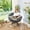 Grey + Cotton + Steel#52, variant on Ergonomic Wicker Papasan Chair with 360° Swivel and Thick Cushion, Grey Cushion, Steel Frame, Ideal for Living Room Bedroom Reading Room
