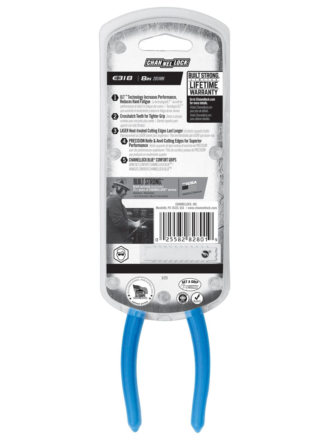 CHANNELLOCK 8" HL Long Nose Plier
