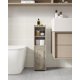 thumbnail image 1 of Gabinete de almacenamiento para baño, gabinete de piso de esquina con puertas y estante ajustable, gabinete estrecho para papel higiénico, organizador de baño para espacios pequeños, 1 of 8