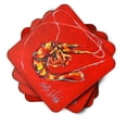 thumbnail image 2 of Carolines Treasures MW1347FC Red Shrimp Foam Coaster Set of 4 3 1/2 x 3 1/2 multicolor, 2 of 4
