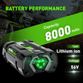 thumbnail image 7 of 2 Pack 8Ah Replacement for EGO 56V MAX Battery Compatible with EGO 56 Volt Battery Fits for EGO Battery BA2800 BA4200T BA4200 BA1400 Overcharge Protection, 7 of 7