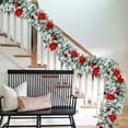 thumbnail image 7 of Frosted Pine Christmas Decorative Rattan White Flocked Garland - Doorway Staircase Handrail Branches Set Holiday Decor, 7 of 7