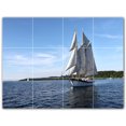 thumbnail image 1 of Picture-Tiles.com: Boat Ceramic Tile Wall Mural WAL500232-43M. 24"W x 18"H using (12) 6" x 6" Ceramic Tiles-Satin Finish, 1 of 3
