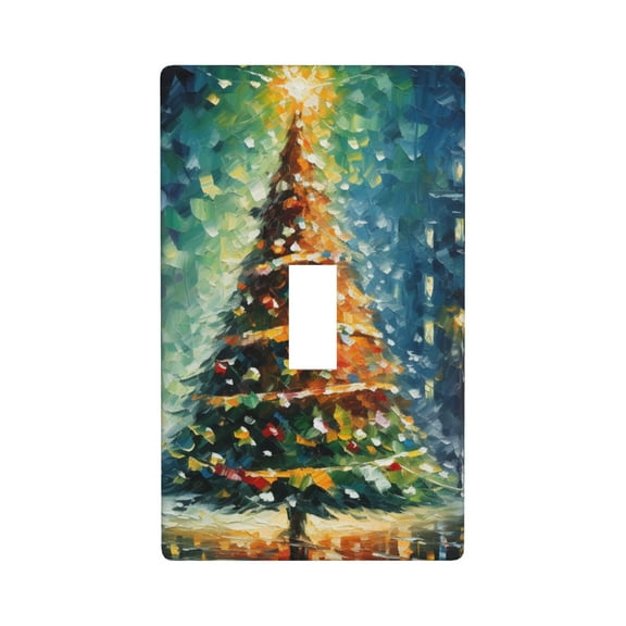 Christmas tree Light Switch Cover Plates Single Toggle Wall Plate, Decorative 1-Gang Christmas Decor Lightswitch Cover