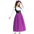 thumbnail image 4 of SWSMCLT Women's Bavarian Oktoberfest Dirndl Barmaid Bunched Billowy Breathable Cos Dresses A Line Dress Bell Sleeve Purple X-Large, 4 of 5