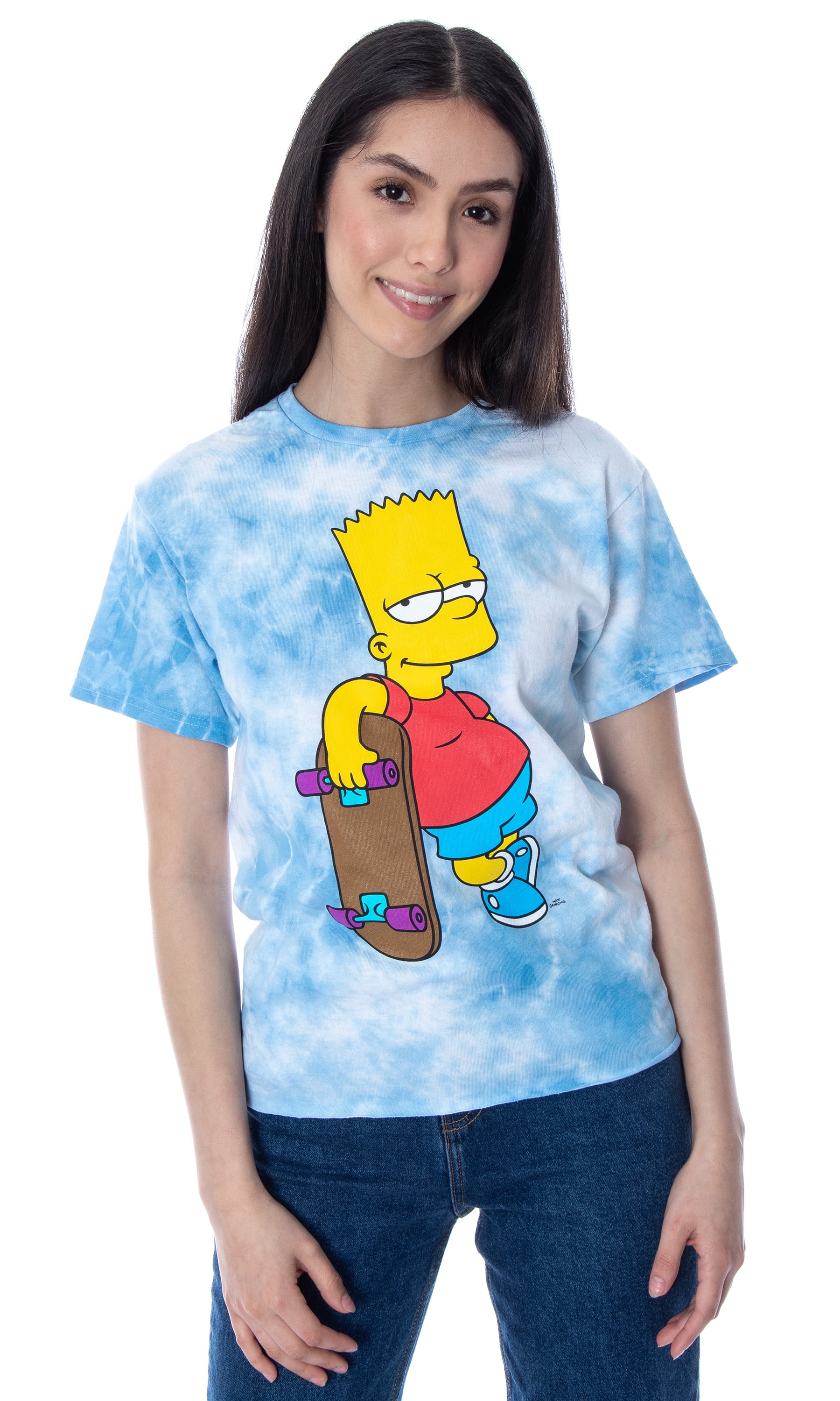 fascismo Talentoso diferencia The Simpsons Womens' Bart Simpson Tie-Dye Skimmer Girls' T-Shirt (M) -  Walmart.com