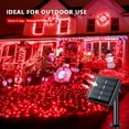 thumbnail image 3 of 2 Pack Solar Fairy Lights, 33FT 100 LED Red Outdoor Waterproof String Lights for Outside Tree Party Patio Christmas Valentine Day Decorations, 3 of 7