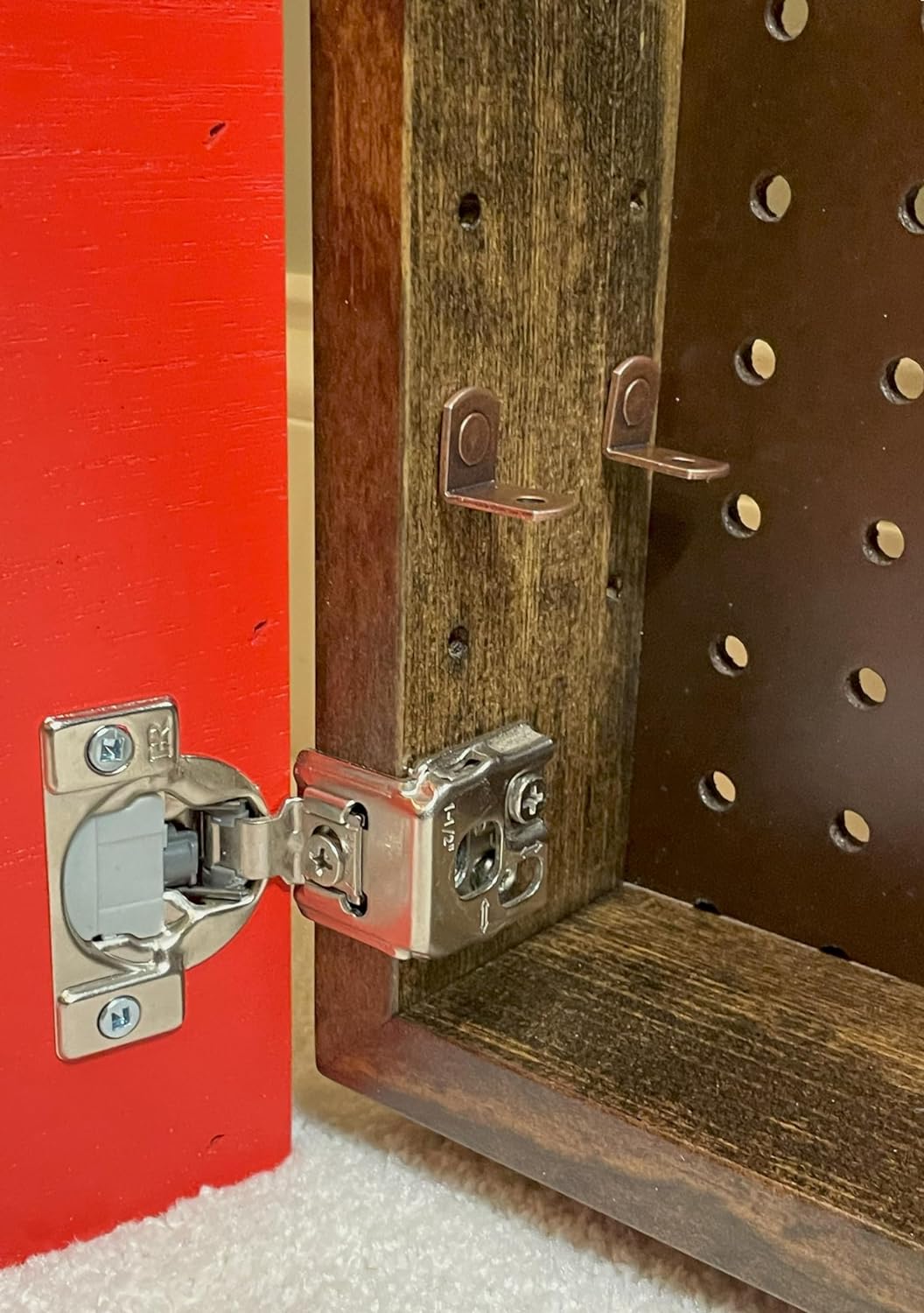 American Flag Concealed/Hidden Cabinet/Box for Guns, Knives, Anything. Configurable Pegboard Back, Removable Shelves. 31x19x4