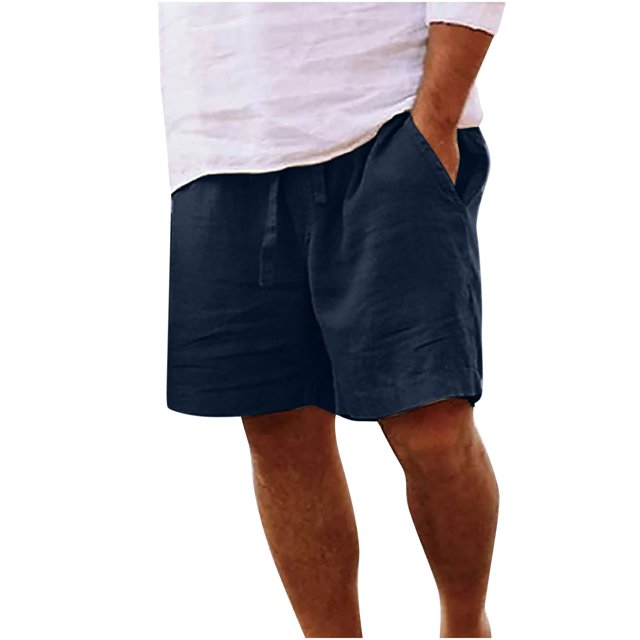 JIUKE Mens Shorts Summer 2025 Beach Vacation Fashion Drawstring Baggy Lightweight Solid Color Shorts