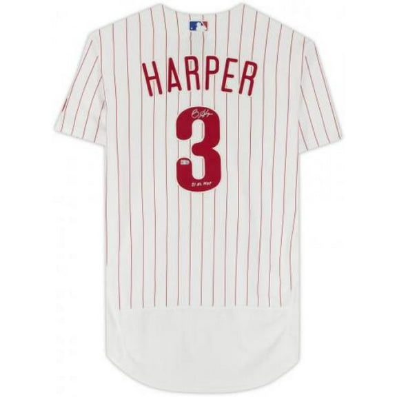 Framed Bryce Harper Philadelphia Phillies Autographed White Authentic Jersey with "21 NL MVP" Inscription - Fanatics Authentic Certified