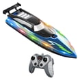 thumbnail image 2 of Lancha rápida con control remoto, juguete acuático para niños de 30 minutos, modelo de barco RC Azul, 2 of 9