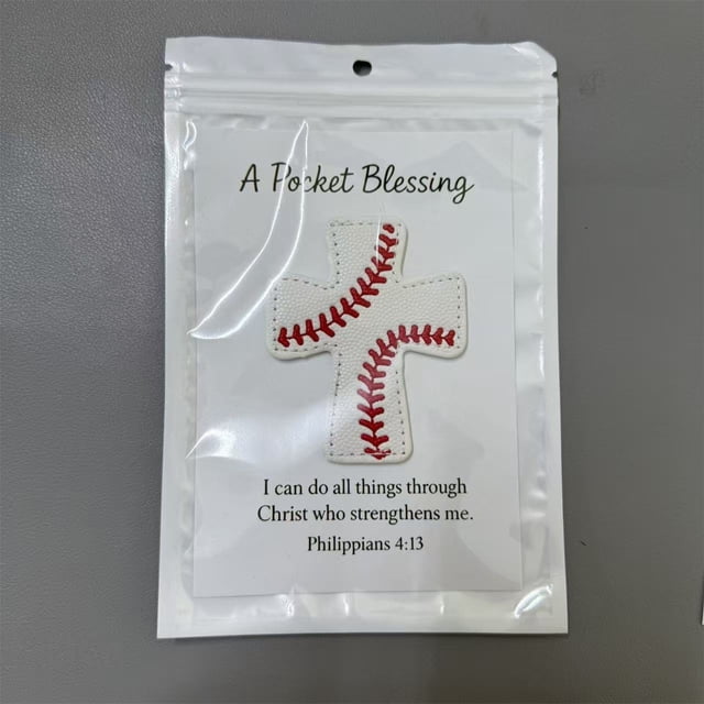 Synthetic Leather Baseball, Inspirational Pocket Blessing With Handcrafted Stitching, for Athletic Motivation, A