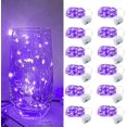 thumbnail image 1 of Biwat Purple LED Fairy Lights - 12pack, Battery Operated Mini String Lights, 7FT 20LED Silver Wire Fairy Lights Mini Firefly Starry String Lights Waterproof Twinkle Lights for Wedding Christmas Decor, 1 of 4