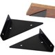 thumbnail image 1 of Piezas de Soportes de Estante Flotante, Soportes de Metal, Soporte de Estante Ampliable Soporte de Ángulo Estante Colgante de Vidrio/Madera Montado en la Pared, 140 * 130 mm, Negro JFHHH pequeña, 1 of 5