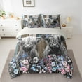 thumbnail image 2 of Castle Fairy Highland Cow Twin Bedding Sets 7-Piece for Boys Girls,Rustic Farmhouse Animal Bedding Comforter Set Microfiber,Chic Floral Flowers Breathable Sheet Sets,Luxury Bedroom Decor,Reversible, 2 of 8