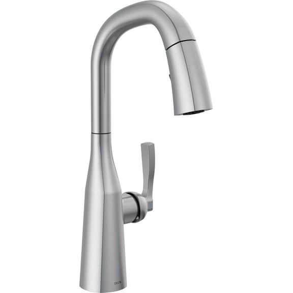 Open Box Delta 9976-Pr-Dst Stryke 1.8 GPM Pull-Down Bar/Prep Faucet - Lumicoat Arctic Stainless